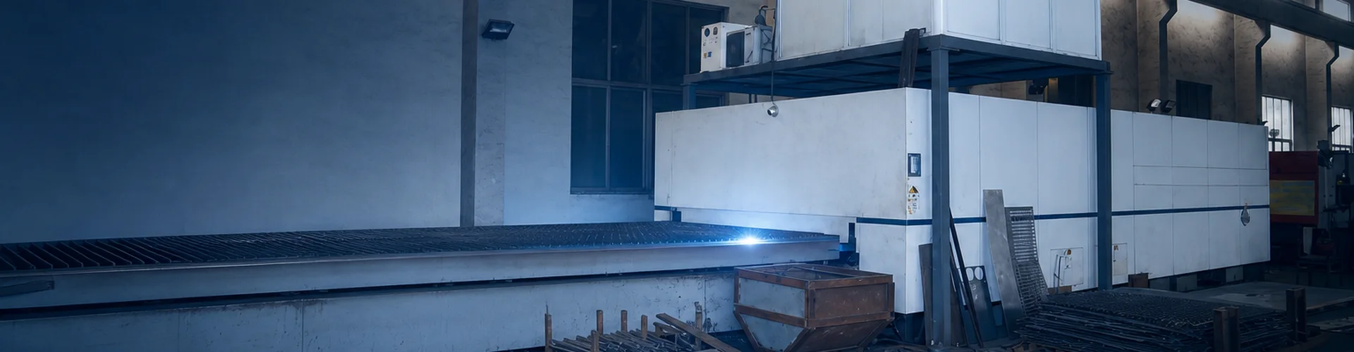 Laser cutting machine at work on the Ping Fang factory floor in Changshu