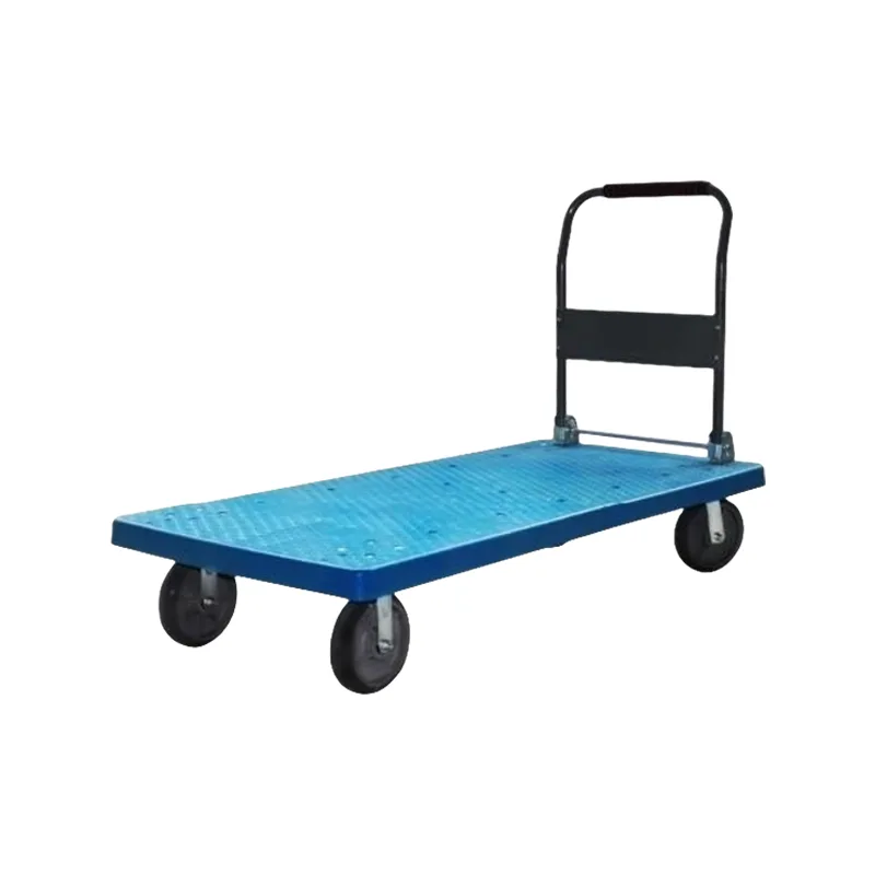 600kg Load Blue Platform Trolley With 360 Degree Rotating Wheels