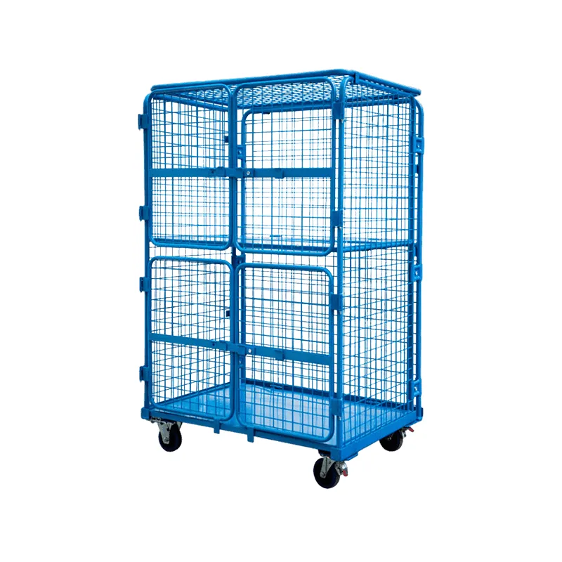 Heavy Duty 4 Sided Security Type Roll Cage Trolley With 4 Doors