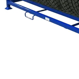 Base rail with handle loop and corner foot of the PFTR004 tire stack rack