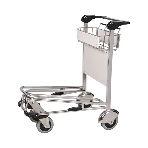 Stainless Steel Airport Trolley 1020 x 620 x 1040 mm with 525 x 330 mm Ad Plate