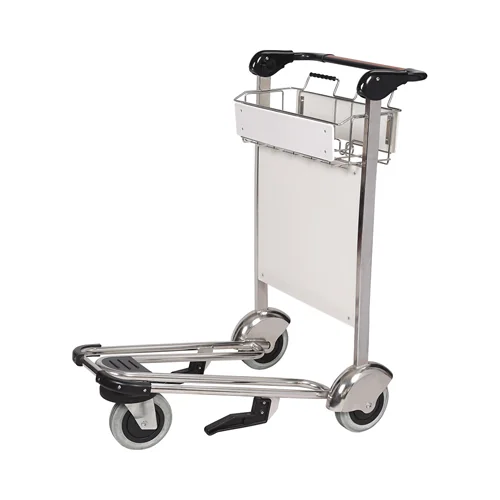 Stainless Steel Airport Trolley 1020 x 620 x 1040 mm with 525 x 430 mm Ad Plate